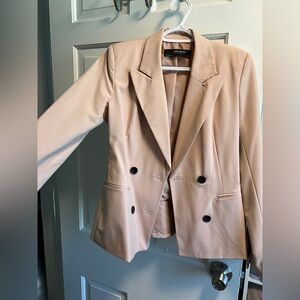 Zara Pink Double-Breasted Blazer, Size 2